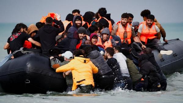 The damaged boat. Pic: AFP via Getty Images