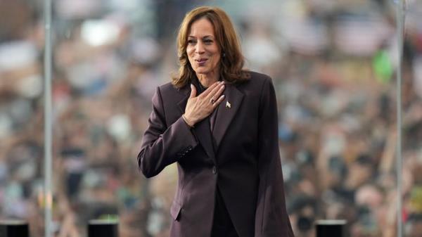 Vice President Kamala Harris gestures as she delivers a co<em></em>ncession speech for the 2024 presidential election, Wednesday, Nov. 6, 2024, on the campus of Howard University in Washington. (AP Photo/Stephanie Scarbrough)