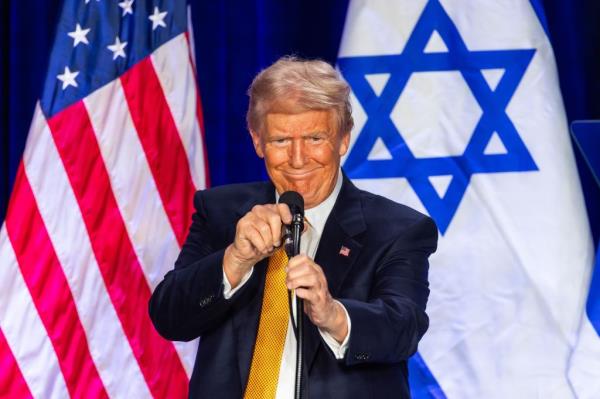 Trump speaks at an event billed as "fighting antisemitism in America" in Washington, DC, on Sept. 19, 2024.