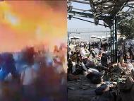 During and after the blast views of the railway station in Pakistan's Quetta. (Photo: X/Reuters)