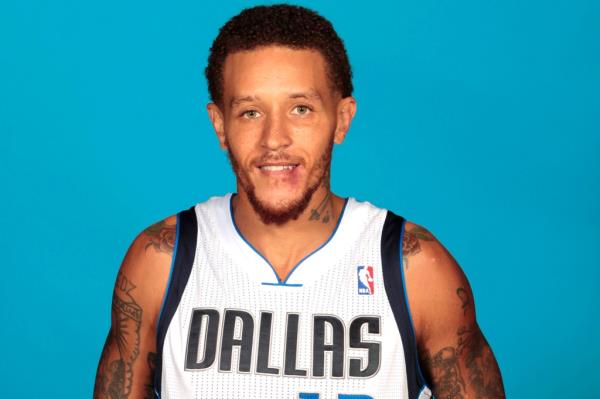 Delo<em></em>nte West on the court during a solo pre-game workout at the Dr. Pepper Arena for the G-League's Texas Legends on April 1, 2015 in Frisco, Texas.