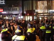 Riots broke out between Ajax and Maccabi Tel Aviv fans in Amsterdam earlier last week (AP)