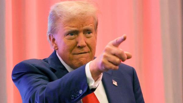 U.S. President-elect Do<em></em>nald Trump gestures as he meets with House Republicans on Capitol Hill in Washington, U.S., November 13, 2024. REUTERS/Brian Snyder