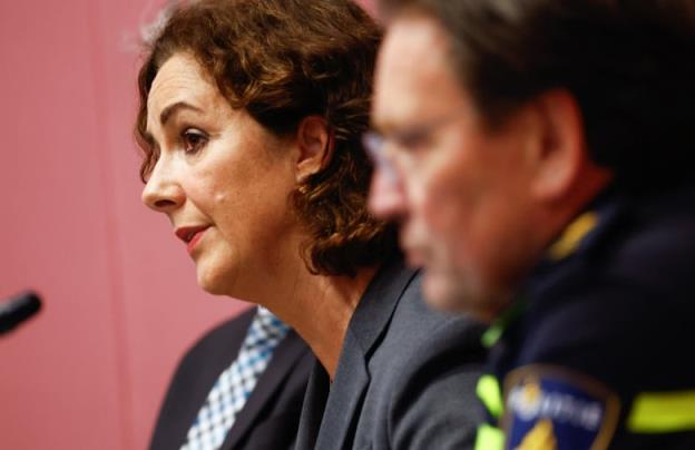 Mayor of Amsterdam Femke Halsema attends a press co<em></em>nference following the violence targeting fans of an Israeli soccer team, in Amsterdam, Netherlands, November 8, 2024