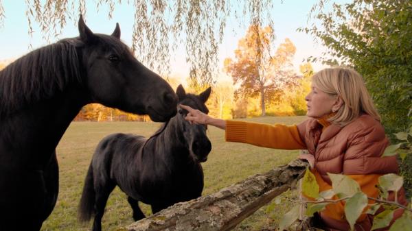 This image released by Netflix shows Martha Stewart in a scene from the docu<em></em>mentary "Martha." 