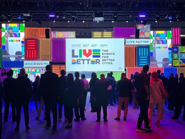 Attendees gather for the opening remarks at the Smart City Expo World Co<em></em>ngress 2024, held on Nov. 5-7, at Fira Barcelona’s Gran Via venue in Barcelona. (Lee Jaeeun / The Korea Herald)